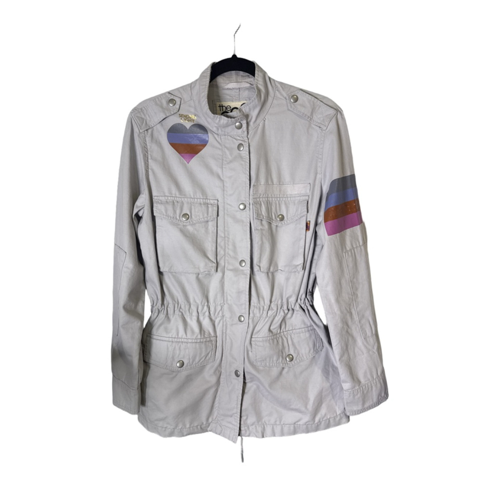 Free City Gray Utility Jacket Sending Light Graphic Cotton Size XS